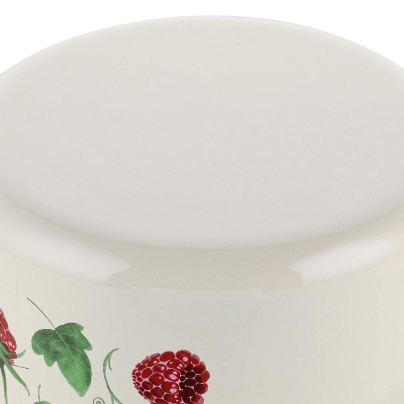 Garnek emaliowany kremowy 6 L prosty 22 cm Malina Emalia Pleszew