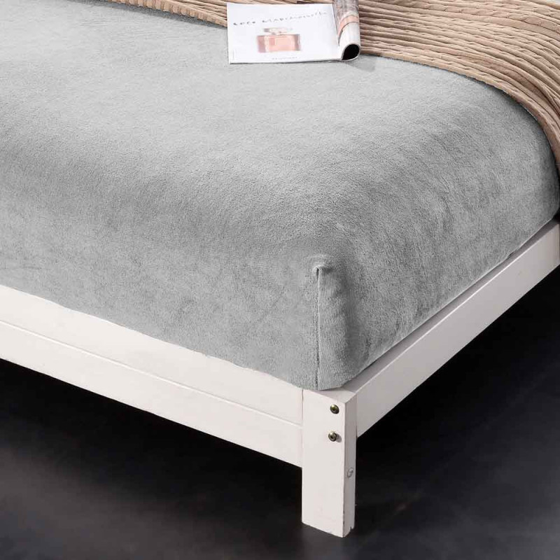 Prześcieradło z gumką "miś" 140x200 grube szare Cotton World 2378