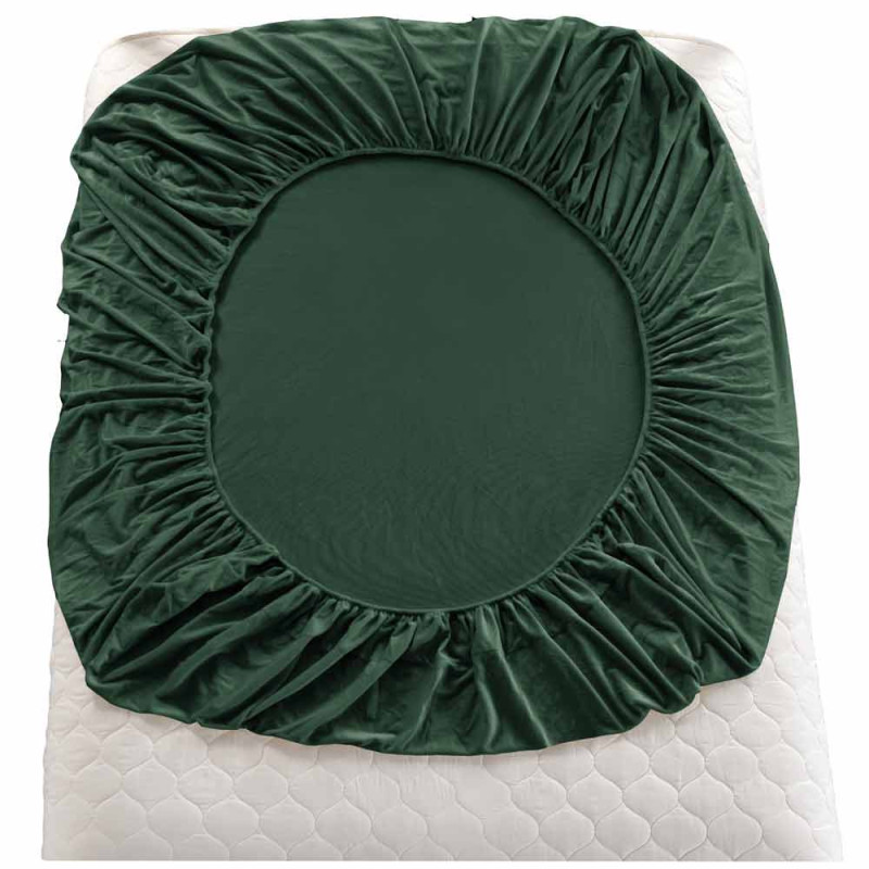 Prześcieradło z gumką "miś" 200x220 grube butelkowa zieleń Cotton World 2380