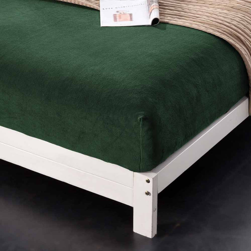 Prześcieradło z gumką "miś" 200x220 grube butelkowa zieleń Cotton World 2380