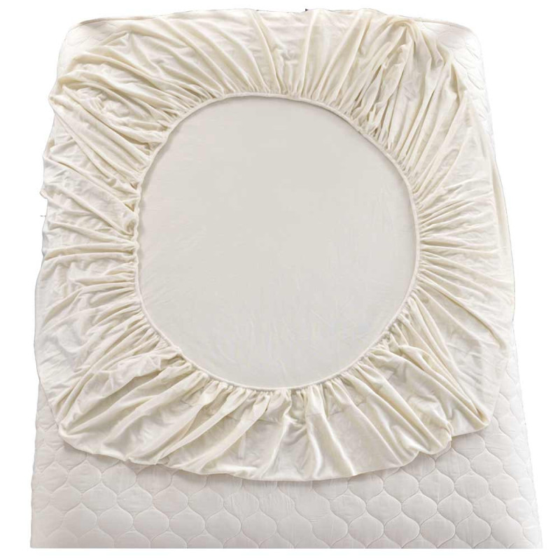 Prześcieradło z gumką "miś" 180x200 grube kremowe Cotton World 2383