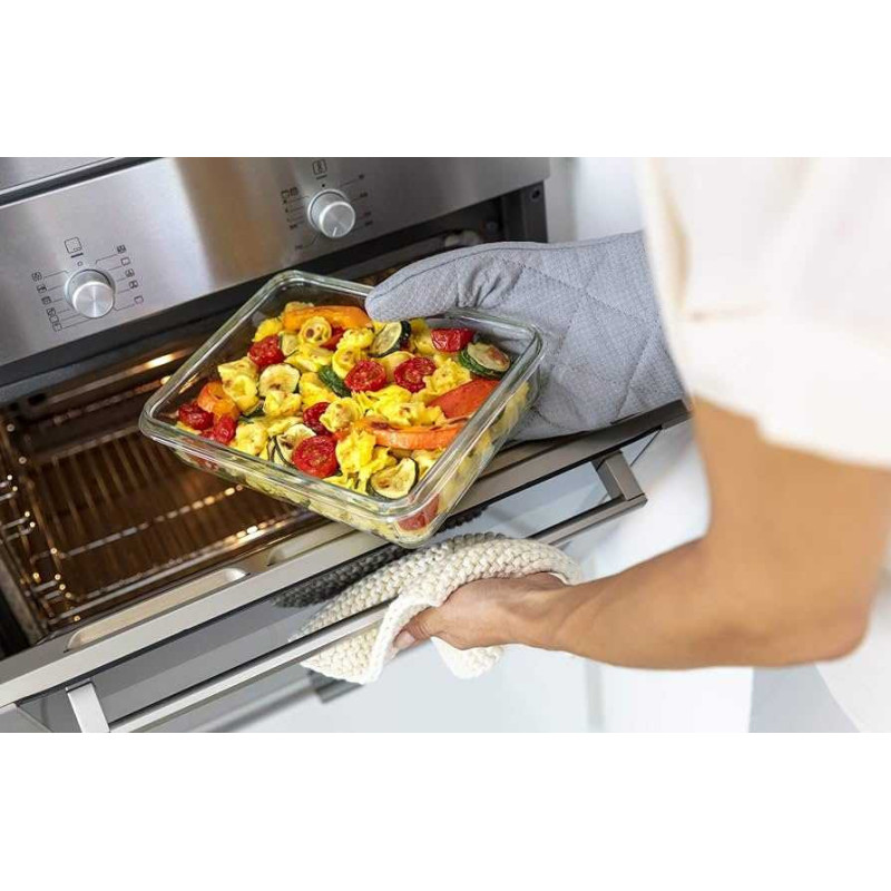 Zestaw 3 pojemników szklanych lunchbox MG Home Cucina 1500/1000/400 ml żaroodporne