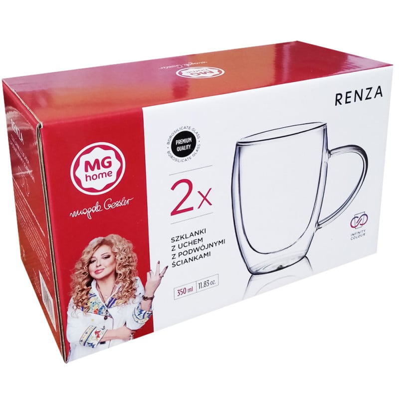 Szklanki termiczne 350 ml z uchem MG Home komplet 2 sztuki 7105023172