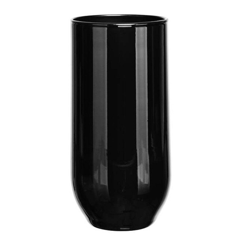 Szklanki czarne błyszczące Glasmark 400 ml zestaw 6 szklanek do napojów wody drinków wysokie proste