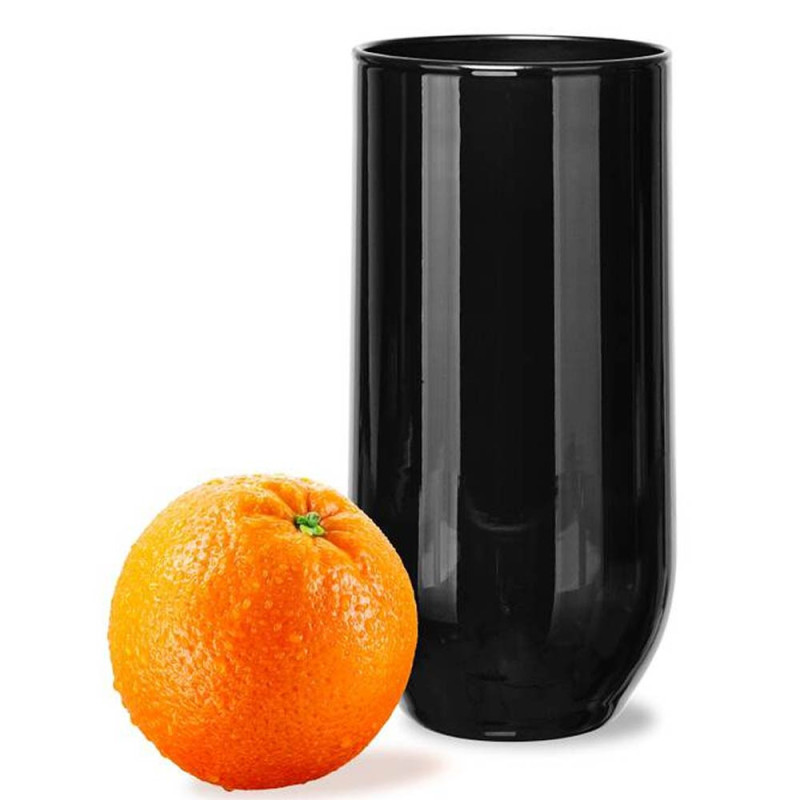 Szklanki czarne błyszczące Glasmark 400 ml zestaw 6 szklanek do napojów wody drinków wysokie proste