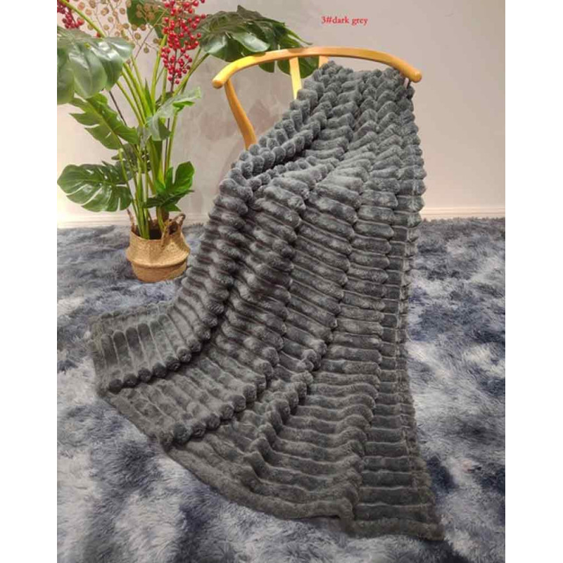 Koc ciemno szary 200x220 cm mikrofibra Cotton World miękki ciepły pled narzuta na łóżko