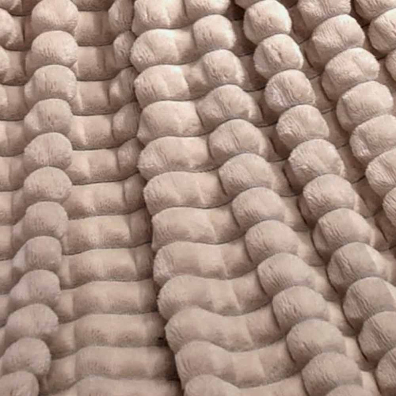 Koc beżowy 160x200 cm mikrofibra Cotton World miękki ciepły pled narzuta na łóżko