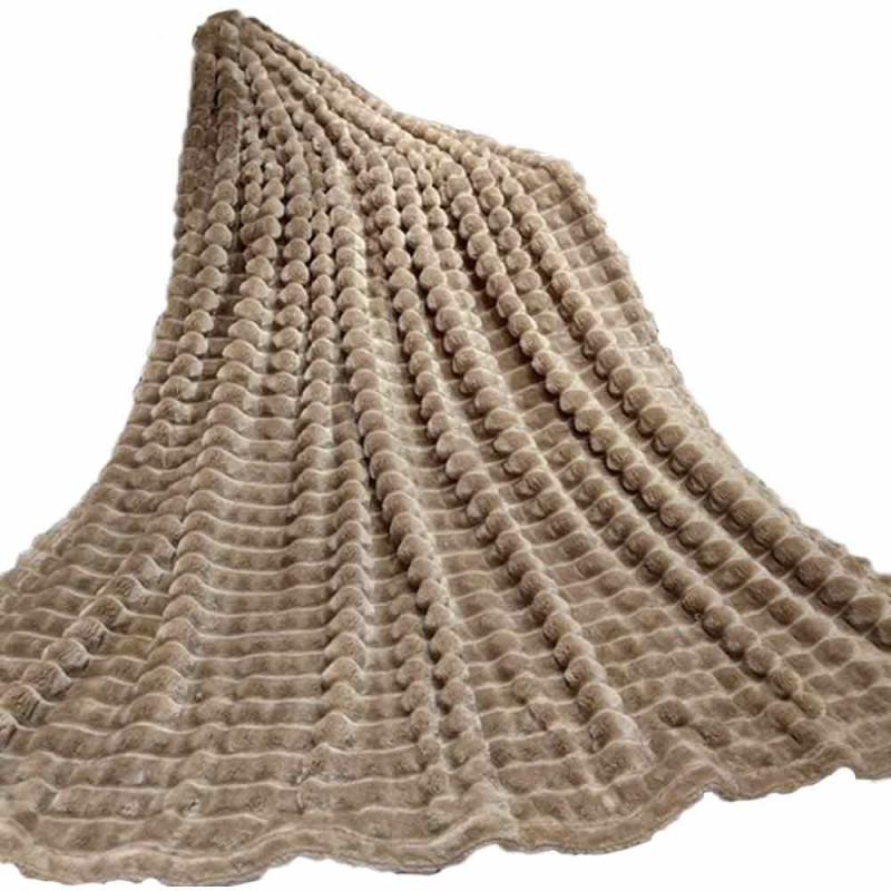 Koc kremowy 160x200 cm mikrofibra Cotton World miękki ciepły pled narzuta na łóżko