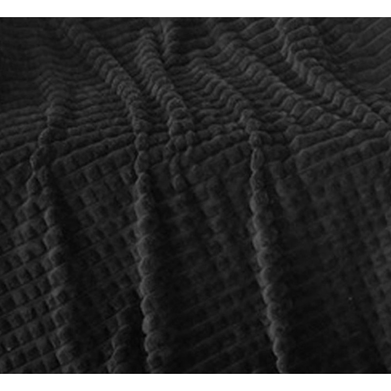 Koc czarny 160x200 cm mikrofibra Cotton World miękki ciepły pled narzuta na łóżko