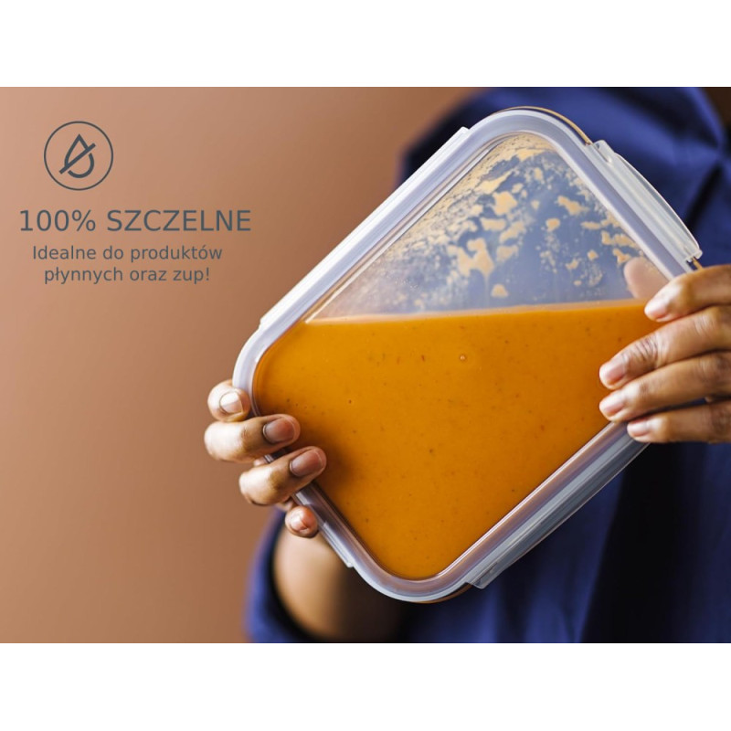 Zestaw 3 pojemników szklanych lunchbox MG Home Cucina 1500/1000/400 ml żaroodporne