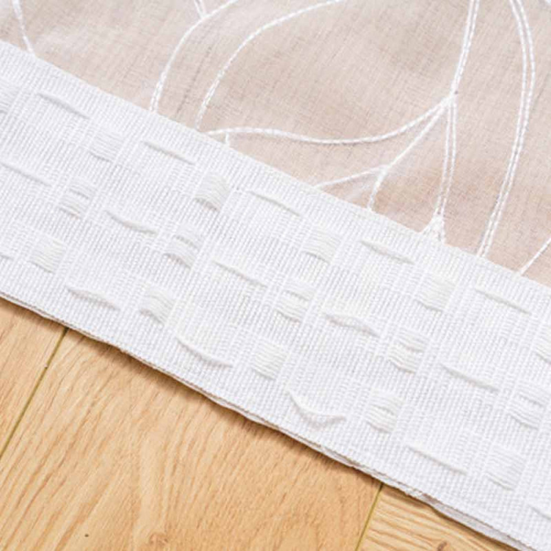 Firana biała z haftem 145x270 cm taśma Cotton World