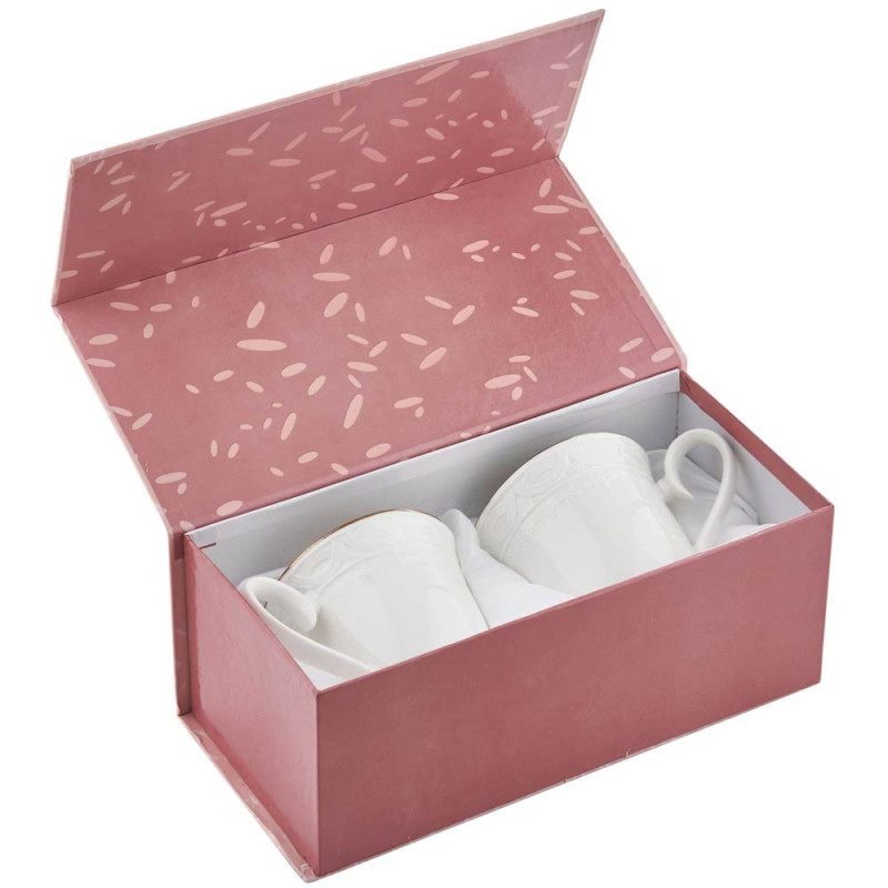 Kubki ceramiczne białe 350 ml zestaw 2 sztuk komplet w ozdobnym opakowaniu Florina Sima
