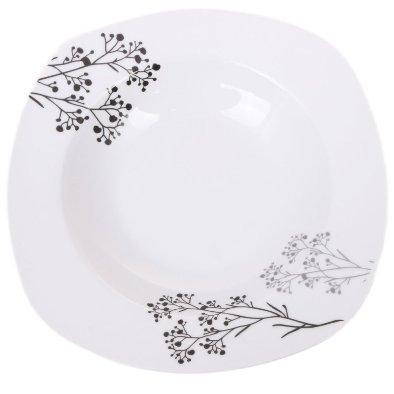 Serwis obiadowy porcelana 38 elementów komplet na 6 osób biały z serwisem kawowym + dodatki Violet VC 229