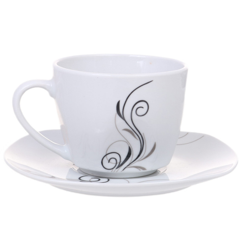Serwis obiadowy porcelana 38 elementów komplet na 6 osób biały z serwisem kawowym + dodatki Violet VC 442