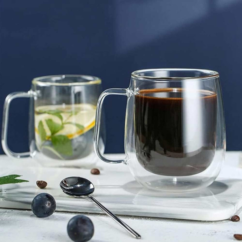 Szklanki termiczne 300 ml komplet 2 sztuk z podwójnymi ściankami filiżanki Kamille 9007