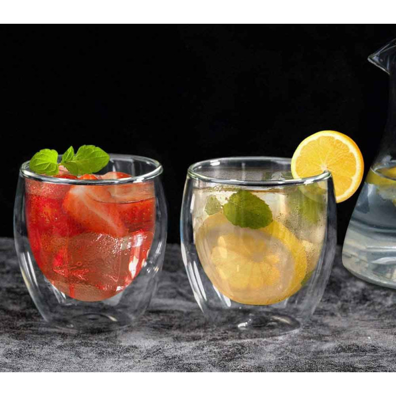Szklanki termiczne 250 ml komplet 2 sztuk z podwójnymi ściankami Kamille 9011