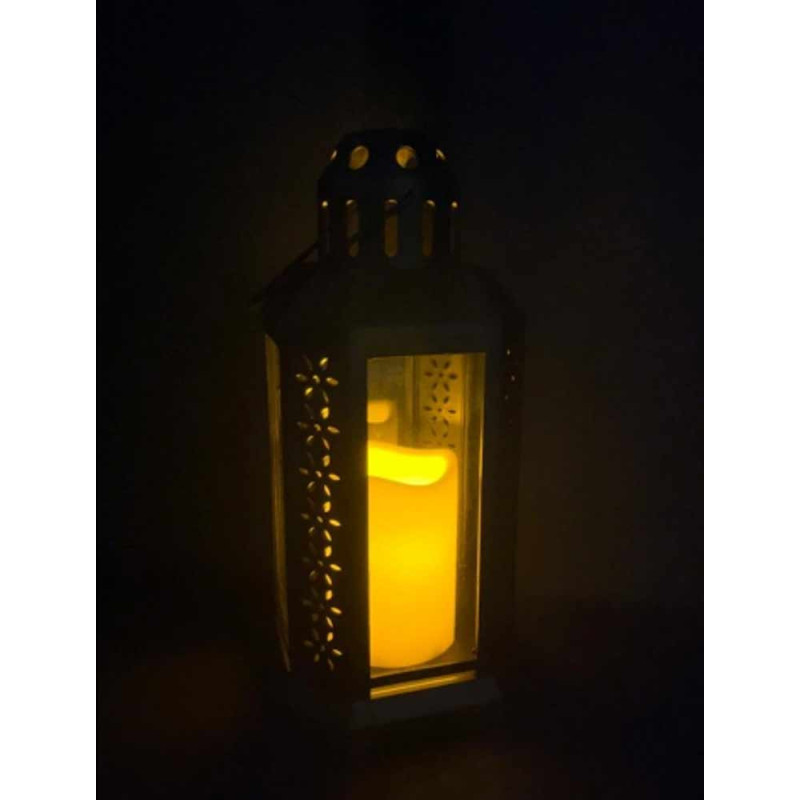 Lampion dekoracyjny z przeszklonymi ściankami 14x14x29 cm latarenka XL duża znicz Cortina