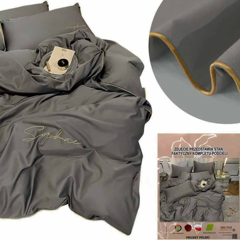 Pościel 140x220 haftowana mikrofibra Cotton World gruba komplet 2 części 2607