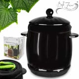 Beczka kamionkowa 3 litry hermetyczna do kiszenia ogórków kapusty czarna Bella Fiore