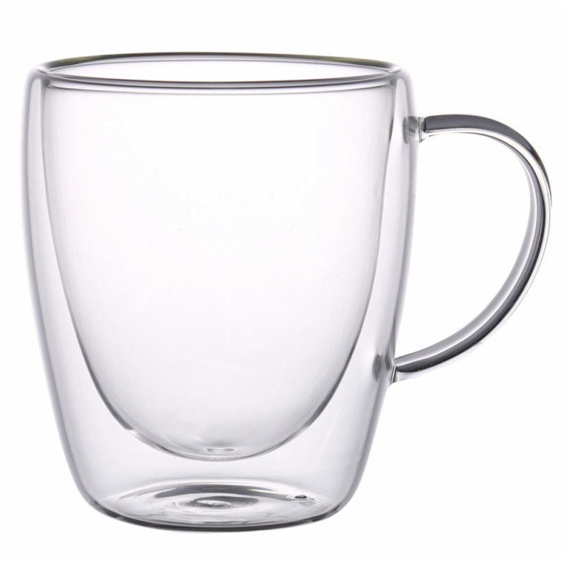 Szklanki termiczne z białym uchem Dolce 300 ml do kawy latte komplet 2 szt MGHOME
