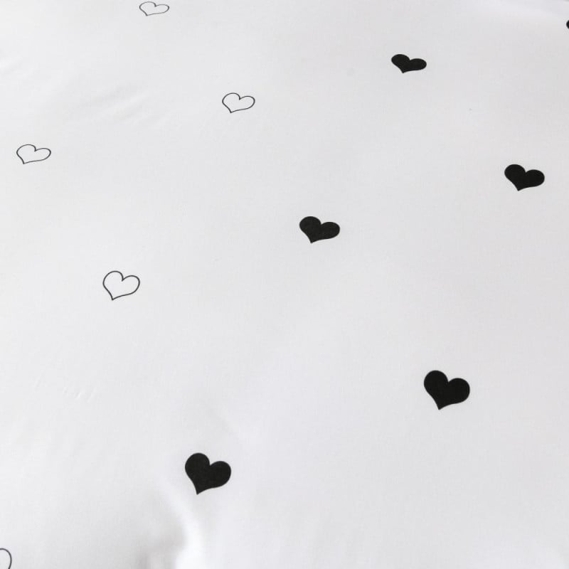 Pościel 200x220 bawełna satynowa dwustronna GierekHoff gruba 3 części GH 3017 biała w serduszka