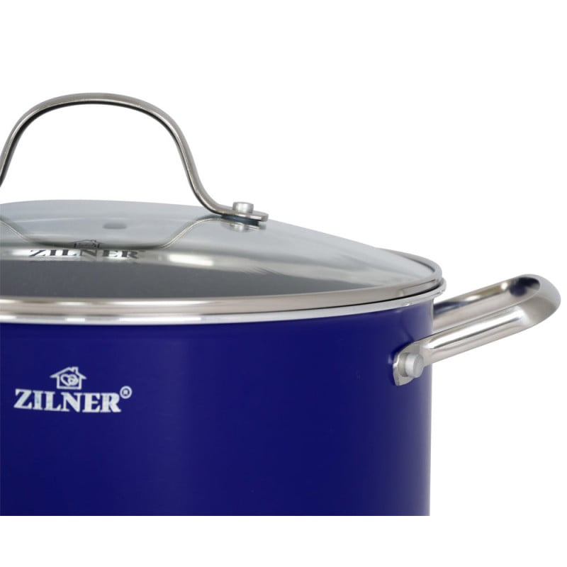Zestaw garnków marmurkowych z przyborami 14 elementowy Blue Zilner ZL 8136