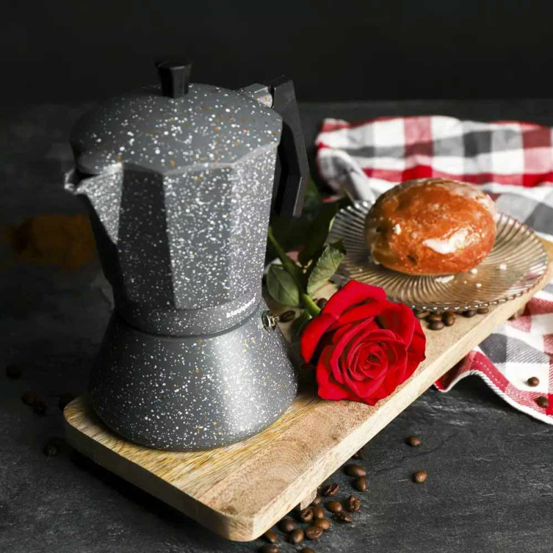 Kawiarka indukcyjna 600 ml szara Klausberg KB 7298 włoska kafetiera 12 ZAPARZACZ do kawy