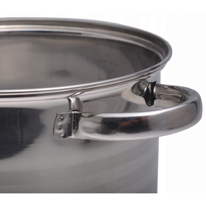 Garnek stalowy 4.5 L z pokrywką 20 cm nierdzewny Kamille 5401 indukcja gaz