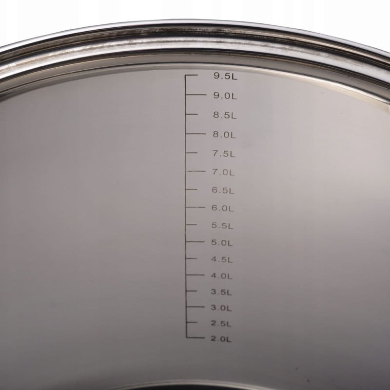 Garnek stalowy 10.5 L z pokrywką 26 cm nierdzewny Kamille 5404 indukcja gaz