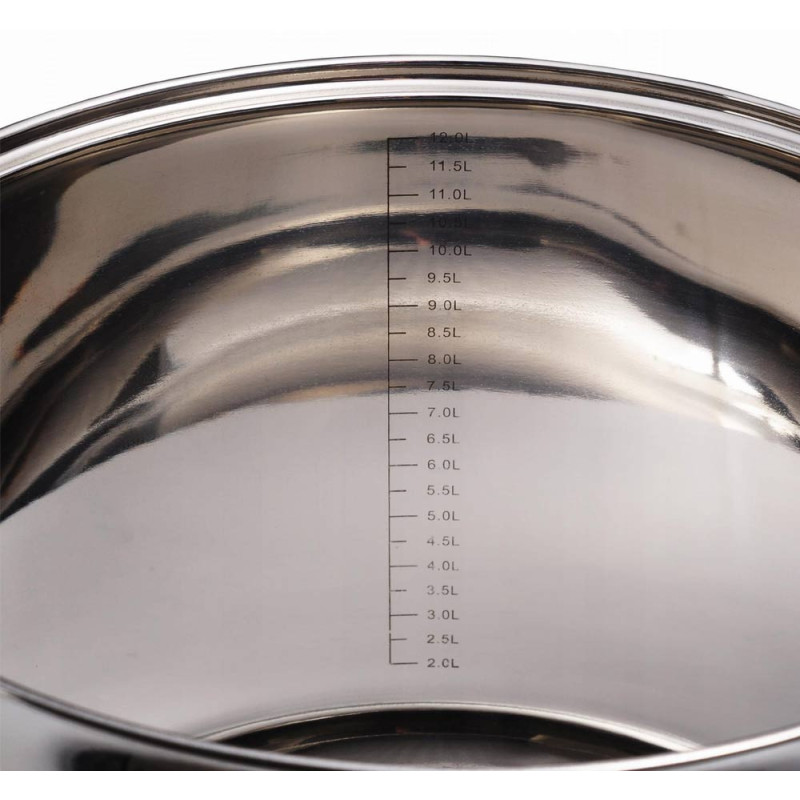 Garnek stalowy 13 L z pokrywką 28 cm kociołek nierdzewny Kamille 5405 indukcja gaz