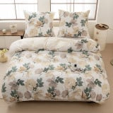 Pościel 140x200 bawełna satynowa dwustronna  GierekHoff gruba 2 części GH 3006 beżowa w kwiaty