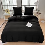 Pościel 140x200 bawełna satynowa dwustronna  GierekHoff gruba 2 części GH 3025 czarna