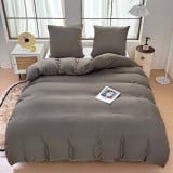 Pościel 140x200 bawełna satynowa dwustronna  GierekHoff gruba 2 części GH 3026 szara