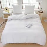 Pościel 140x200 bawełna satynowa dwustronna  GierekHoff gruba 2 części GH 3027 hotelowa biała