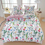 Pościel 140x200 bawełna satynowa dwustronna  GierekHoff gruba 2 części GH 3028 letnie kwiaty