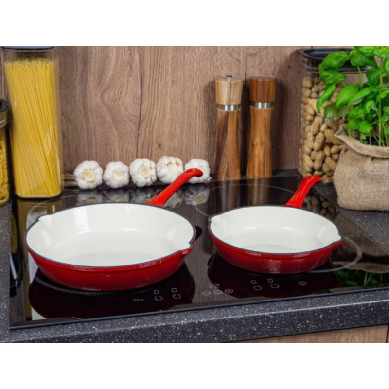 Patelnia ŻELIWNA emaliowana głęboka KingHoff KH 2261 ciężka 20 cm na indukcję