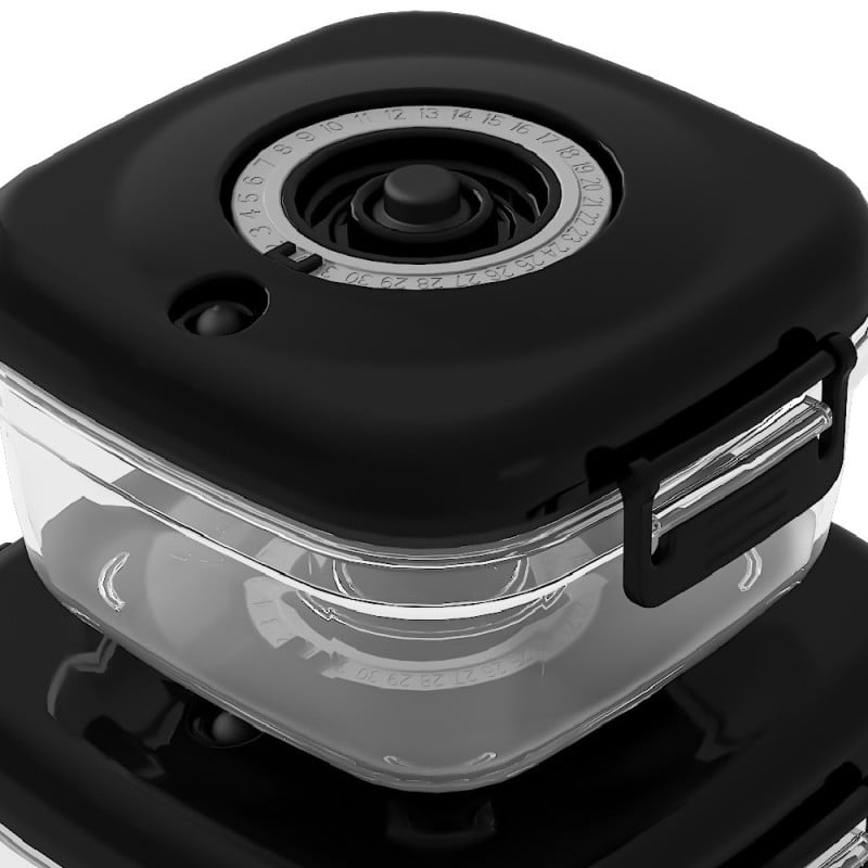 Pojemniki próżniowe na żywność MG Home Clever 650/1350/2500 ml w zestawie z pompką czarne