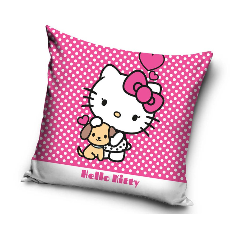 Poszewka dwustronna velvetowa dla dzieci 40x40 cm na jaśka Hallo Kitty realistyczny wzór HK 223005