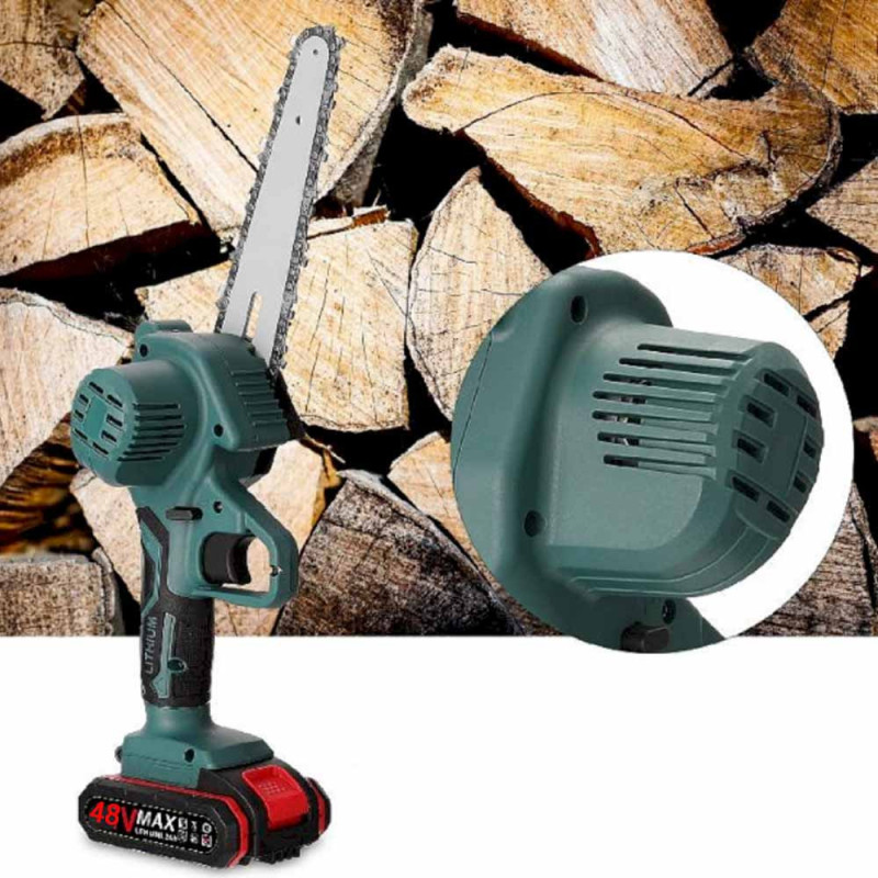 Mini piła akumulatorowa 48V pilarka elektryczna bezprzewodowa 6"/8" walizka Krischner KR 9954