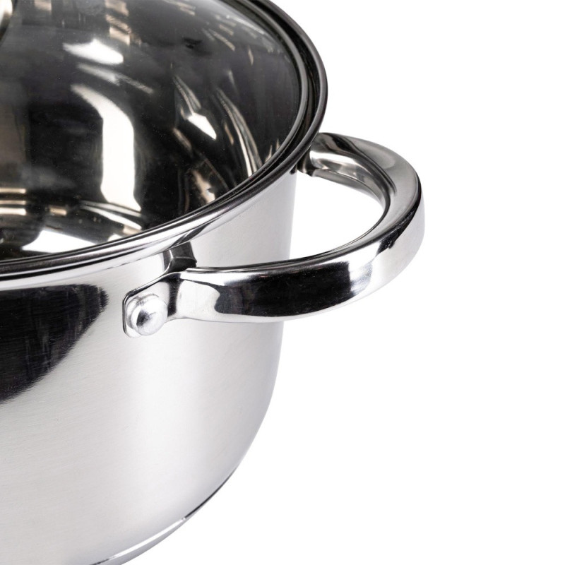 Garnek stalowy MG Home Verso Daily 22 cm 4,1 litra z pokrywką na indukcję