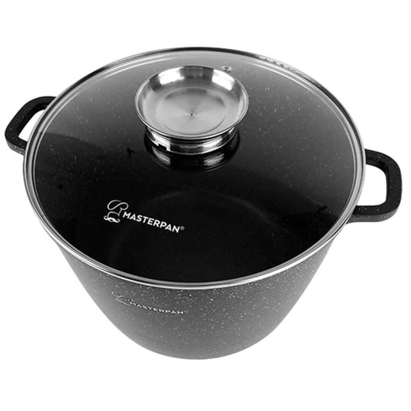 Garnek duży marmurowy z pokrywką głęboki czarny 10 L indukcja gaz Masterpan MP 2132