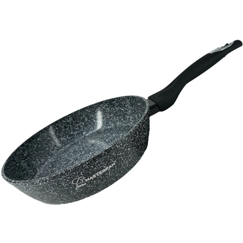 Patelnia głęboka szary marmurek 24 cm powłoka granitowa Masterpan MP 2324