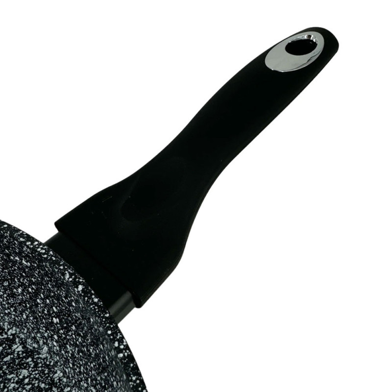Patelnia głęboka szary marmurek 24 cm powłoka granitowa Masterpan MP 2324