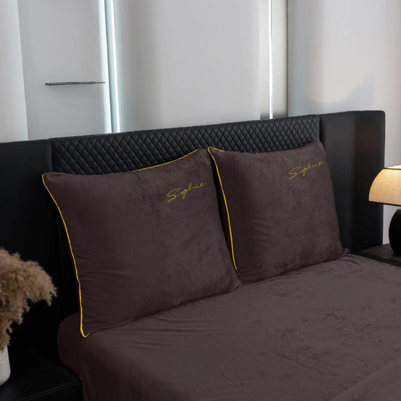 Pościel haftowana 160x200 mikrofibra "miś" Cotton World gruba 3 części 2880 brązowa