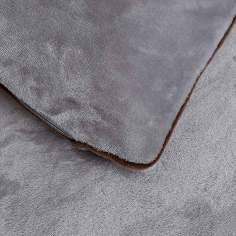 Pościel haftowana 200x220 mikrofibra "miś" Cotton World gruba 3 części 2879 szara