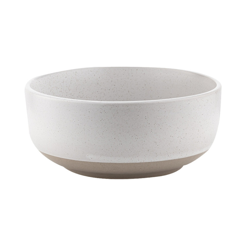 Serwis obiadowy porcelanowy Florina Lila 24 elementy zestaw talerzy kubki dla 6 osób kremowy nakrapiany