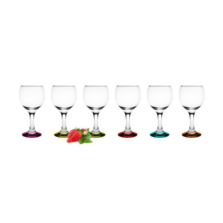 Kieliszki do wina 220 ml Glasmark komplet 6 sztuk kolorowe dno Kieliszki do wina 220 ml Glasmark komplet 6 sztuk kolorowe dno