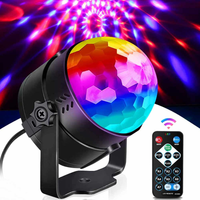 Reflektor dyskotekowy kolorowa lampa laser pilot KR 1013