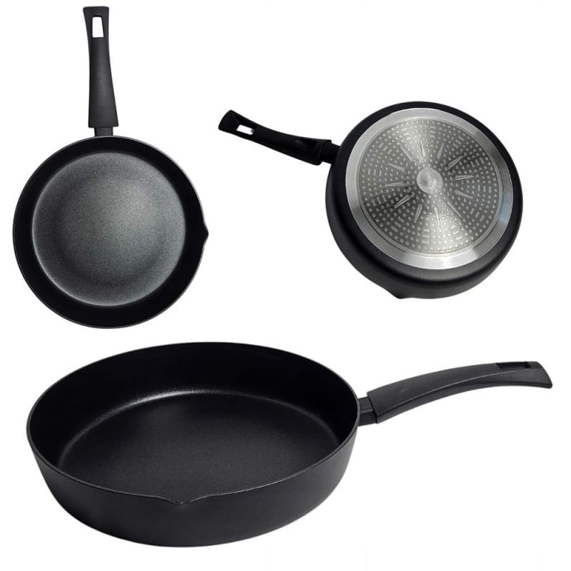 Patelnia głęboka aluminiowa 28 cm czarna Zilner ZL 560 indukcja gaz