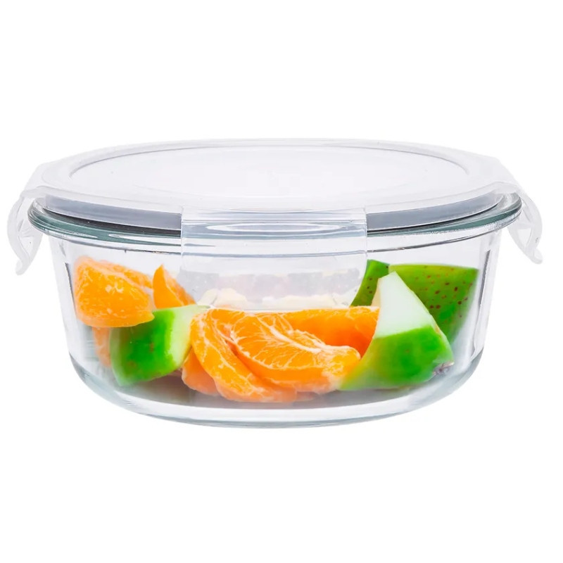 Pojemniki szklane okrągłe lunchbox Altom Fresh zestaw 3 sztuki żaroodporne hermetyczne